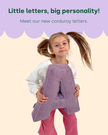 Corduroy letter cushion — a soft treasure for your child's room