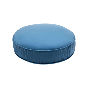 Small Velvet Pouf in Blue by Betty's Home