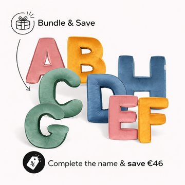 8er-Set Samt Buchstabenkissen