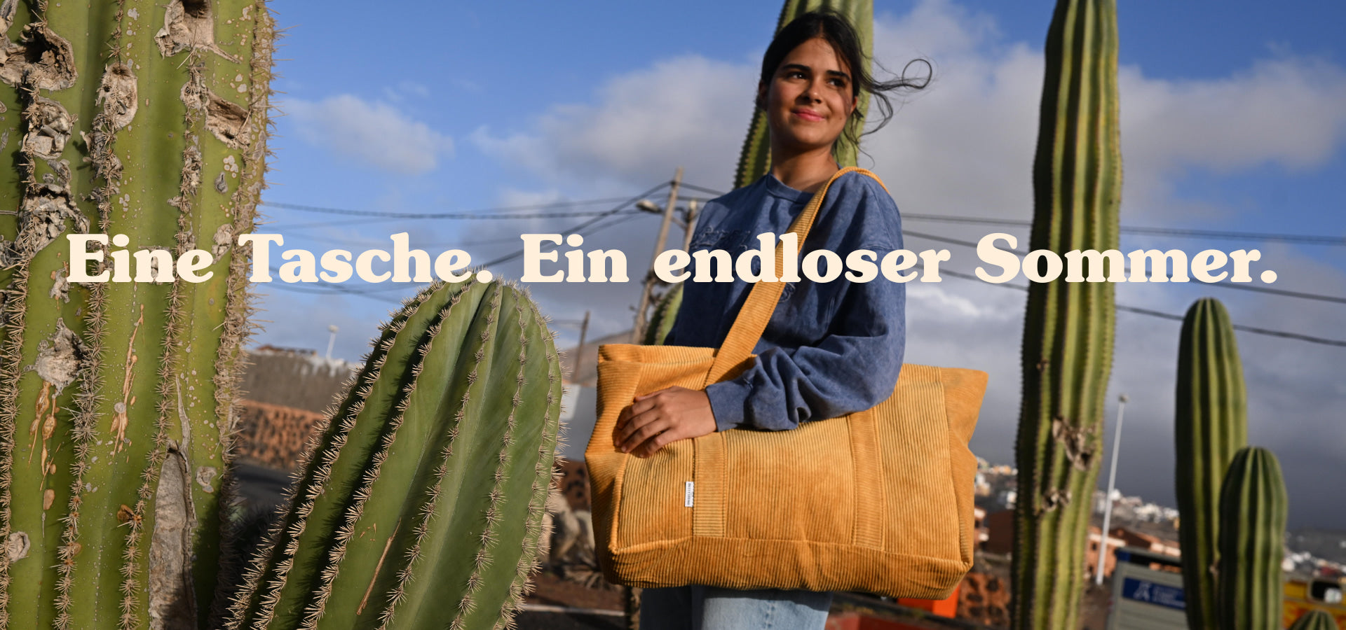 Mädchen mit Cord-Einkaufstasche von Bettys Home