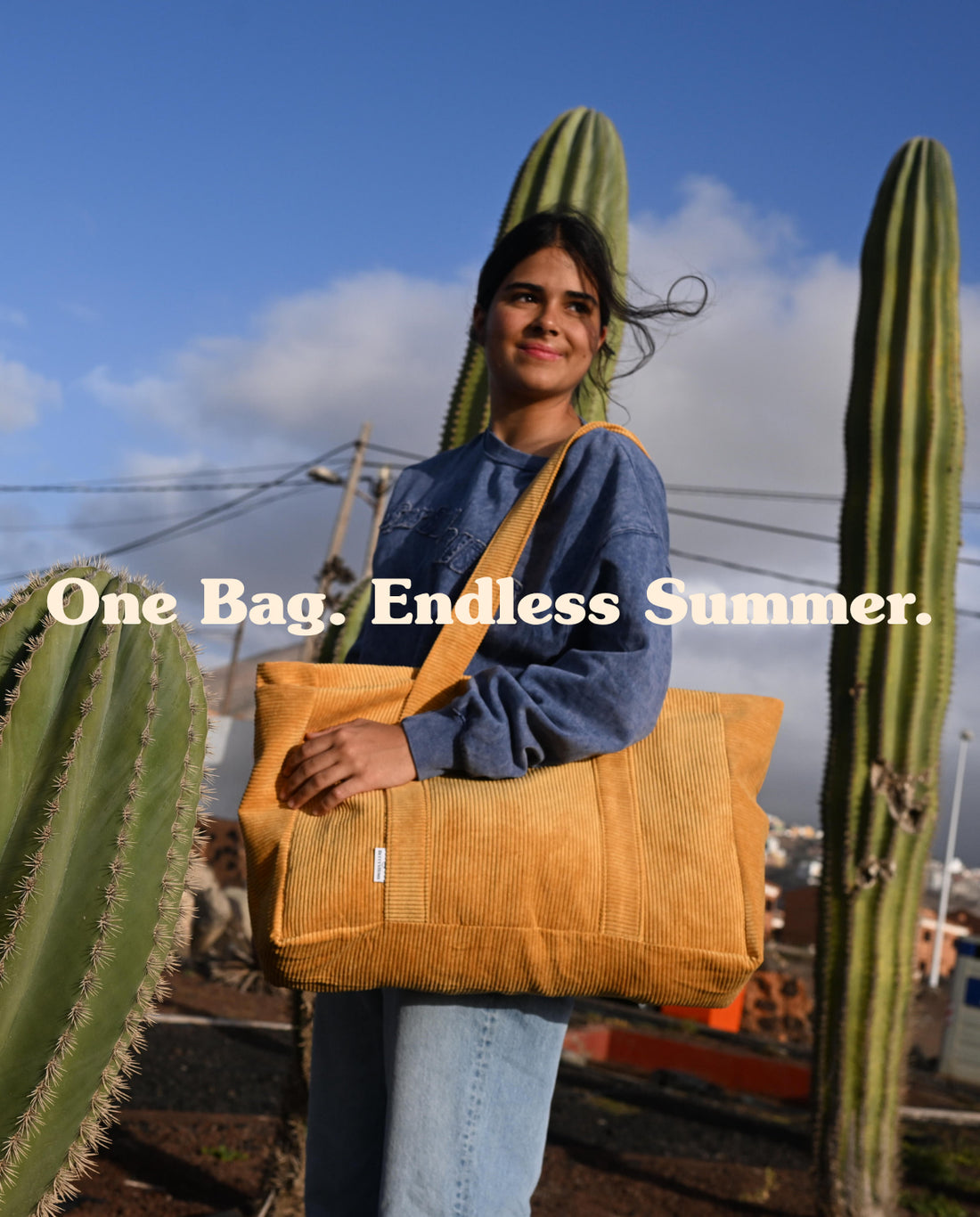 girl with corduroy shopper bag by bettys home