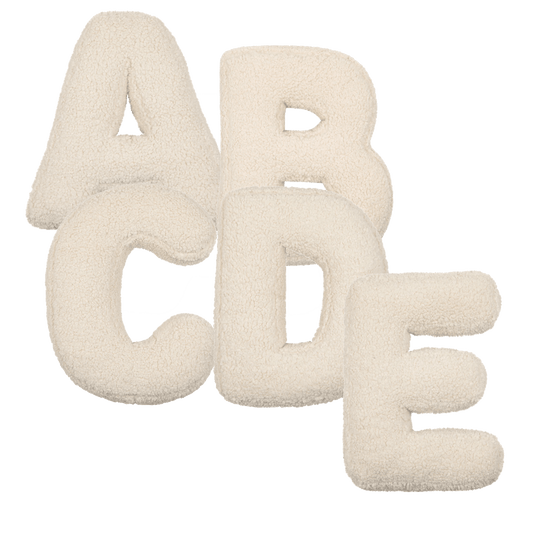 Set of 5 Boucle Letter Cushion - teddy cushion promo set