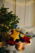 velvet small star cushion wine red by bettys home with other small star cushion under christmas tree
