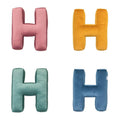 velvet letter cushion h in four colours by Bettys home 