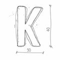 letter pillow k by bettys home size picture