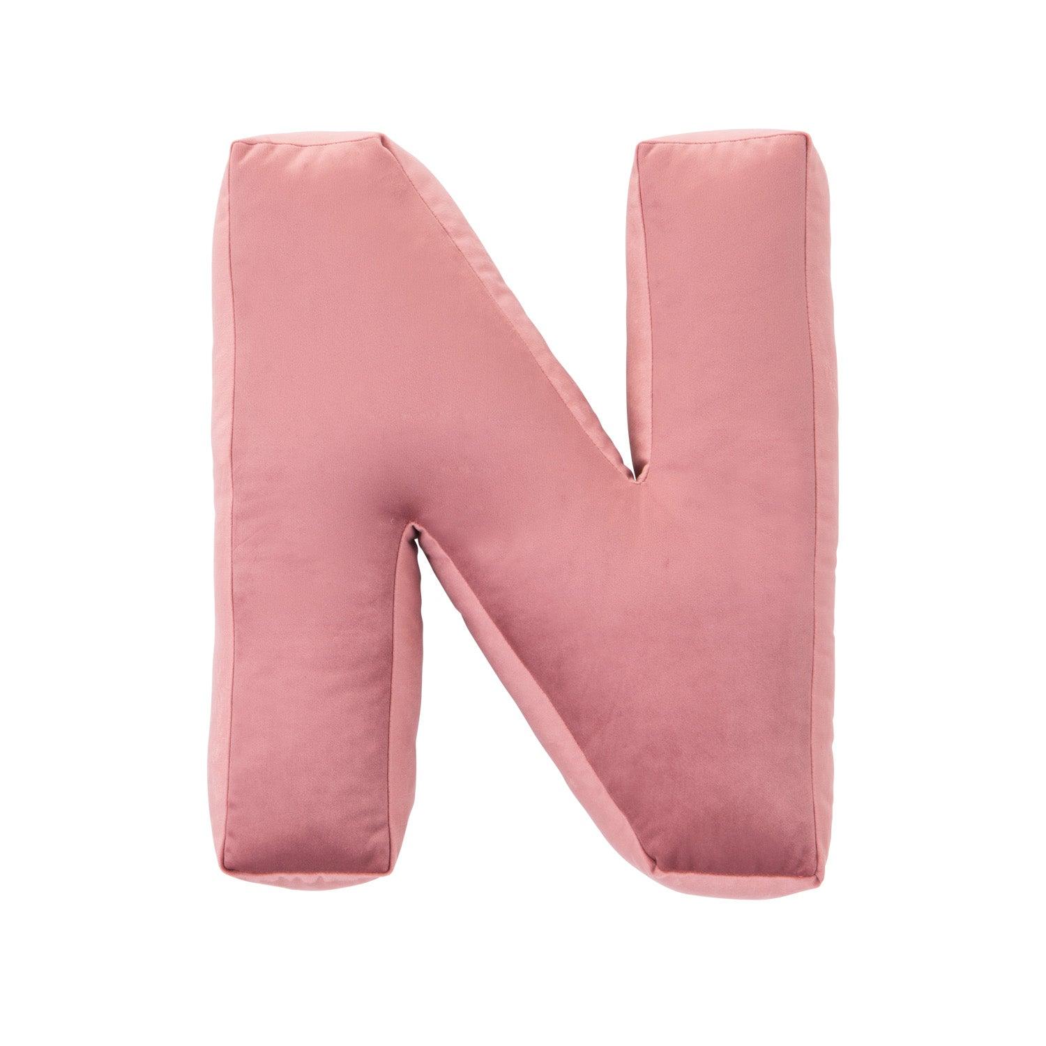 velvet letter cushion n old rose pink by bettys home 