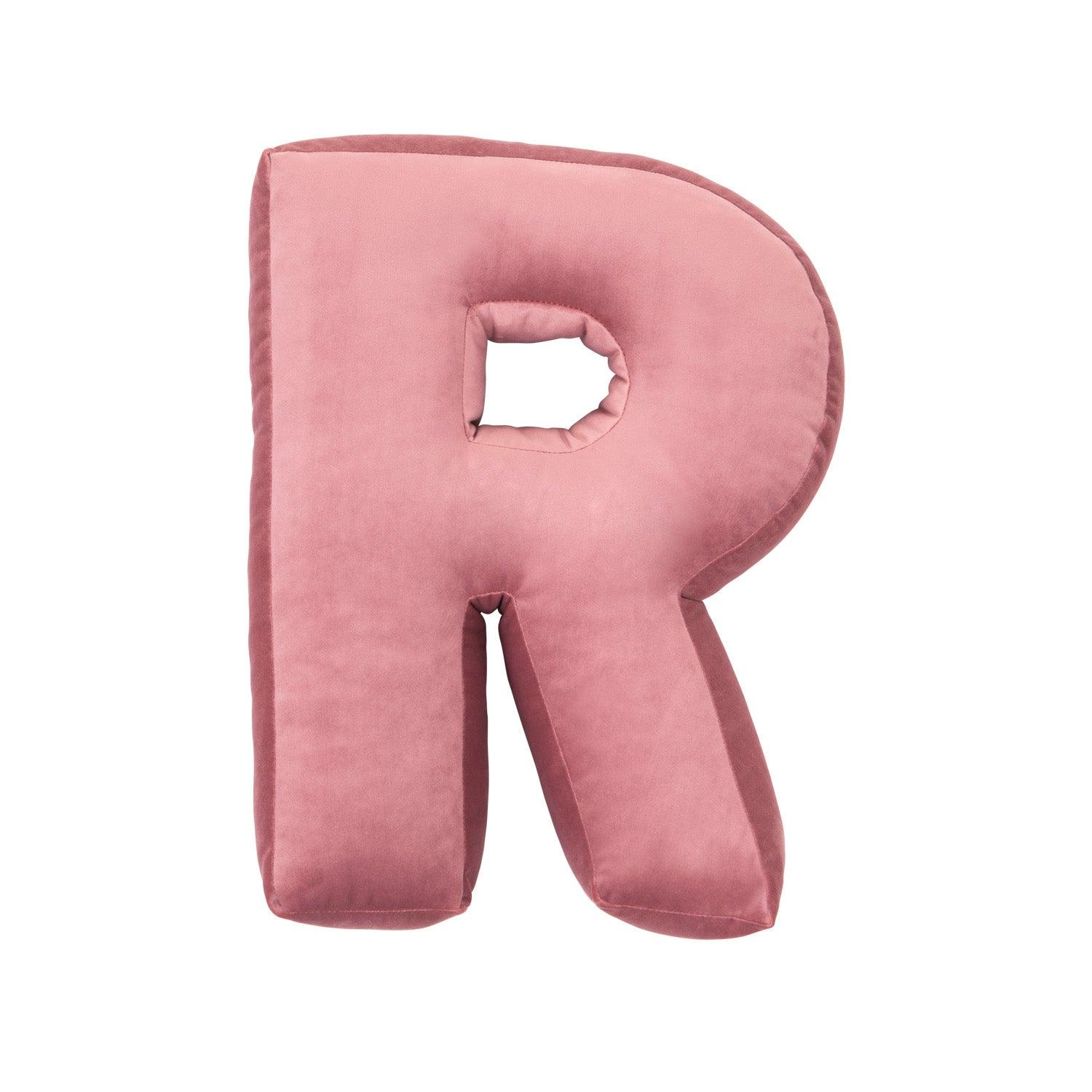 velvet letter cushion r old rose pink by bettys home 