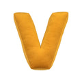 velvet letter cushion v yellow by bettys home