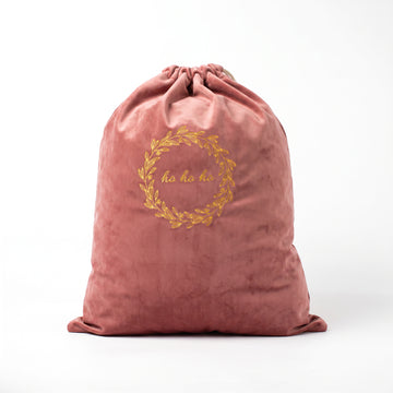 Christmas sack in velvet pink old rose | Christmas bags for gifts