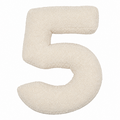 Boucle Number Cushion 5 in cream by Bettys home. Cushion in shape of number