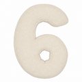 Boucle Number Cushion 6 in cream by Bettys home. Cushion in shape of number