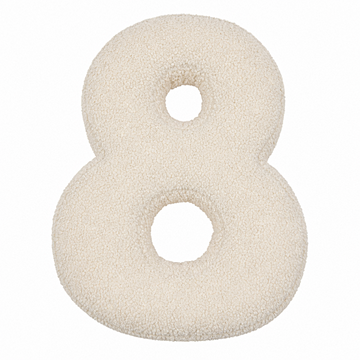 Boucle Number Cushion 8 in cream by Bettys home. Cushion in shape of number