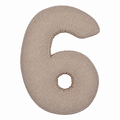 Boucle Number Cushion 6 in mocha by Bettys home. Cushion in shape of number