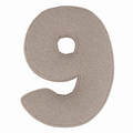 Boucle Number Cushion 9 in mocha by Bettys home. Cushion in shape of number