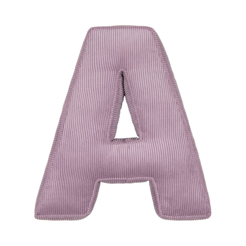 Corduroy Letter Cushion A by Bettys Home in violet 