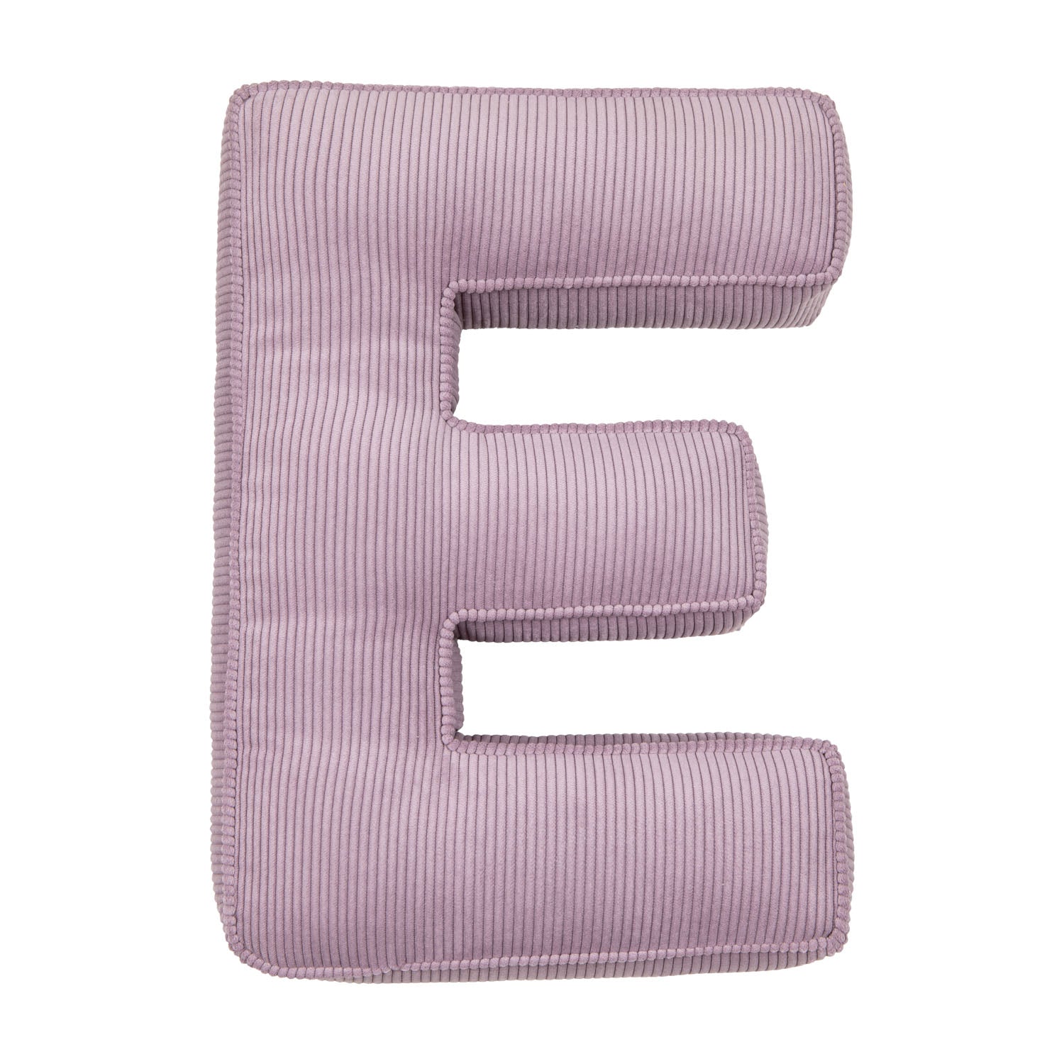 Corduroy Letter Cushion E by Bettys Home in lavender 