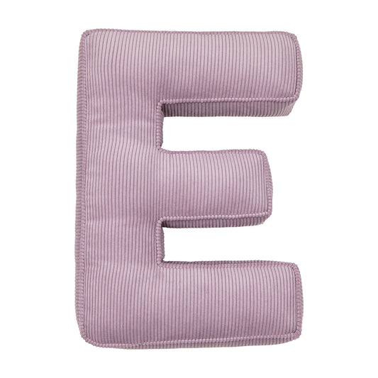Corduroy Letter Cushion E by Bettys Home in lavender 