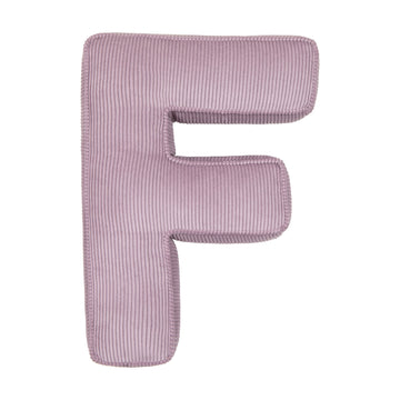 Corduroy Letter Cushion F by Bettys Home in lavender 