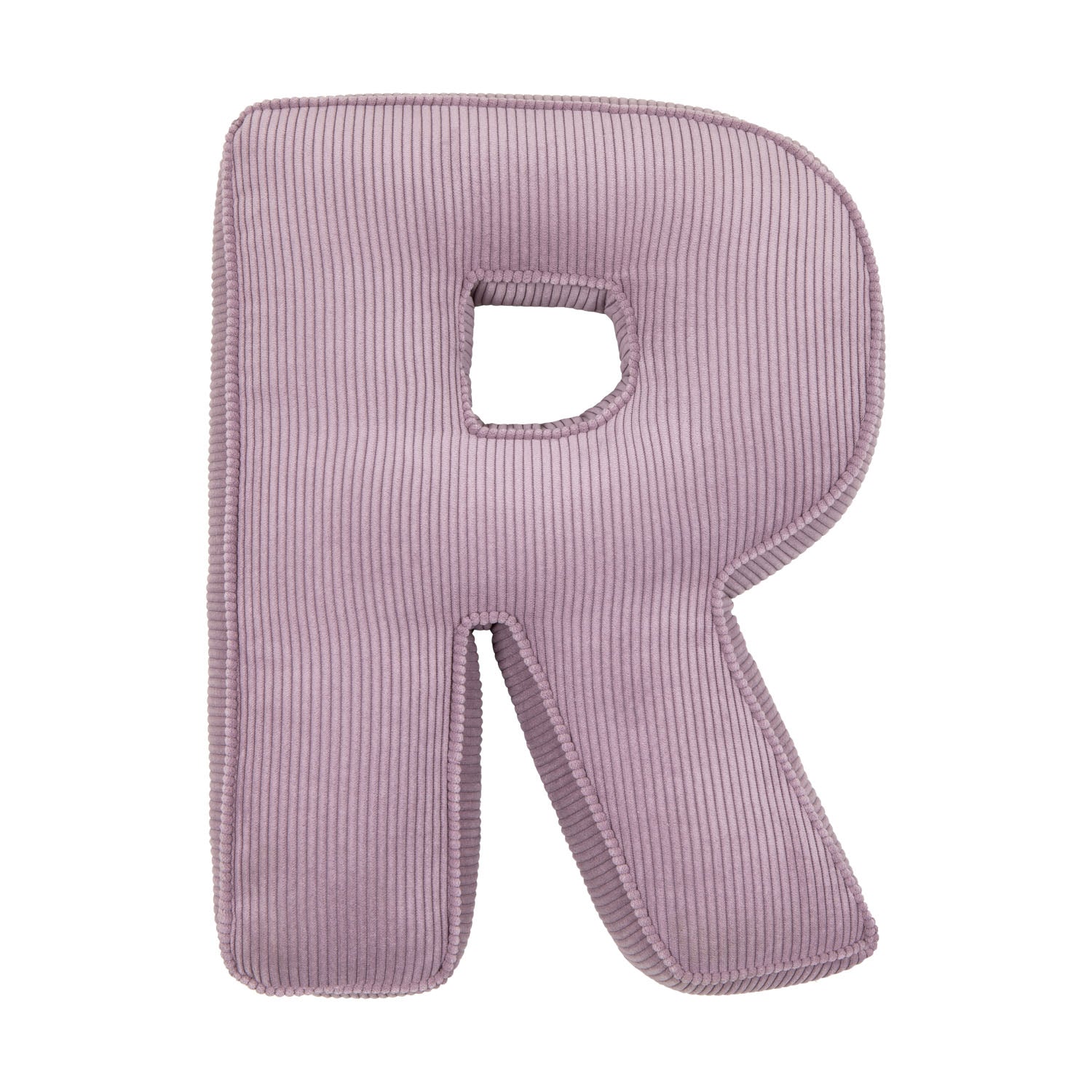 Corduroy Letter Cushion R by Bettys Home in lavender 