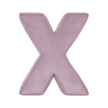 Corduroy Letter Cushion X by Bettys Home in lavender 