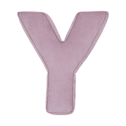 Corduroy Letter Cushion Y by Bettys Home in lavender 