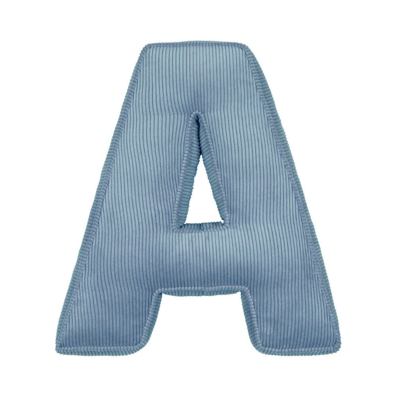 Corduroy Letter Cushion A by Bettys Home in blue 