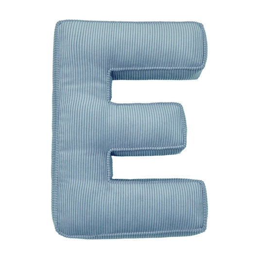 Corduroy Letter Cushion E by Bettys Home in blue 