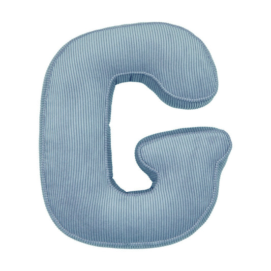 Corduroy Letter Cushion G by Bettys Home in blue 