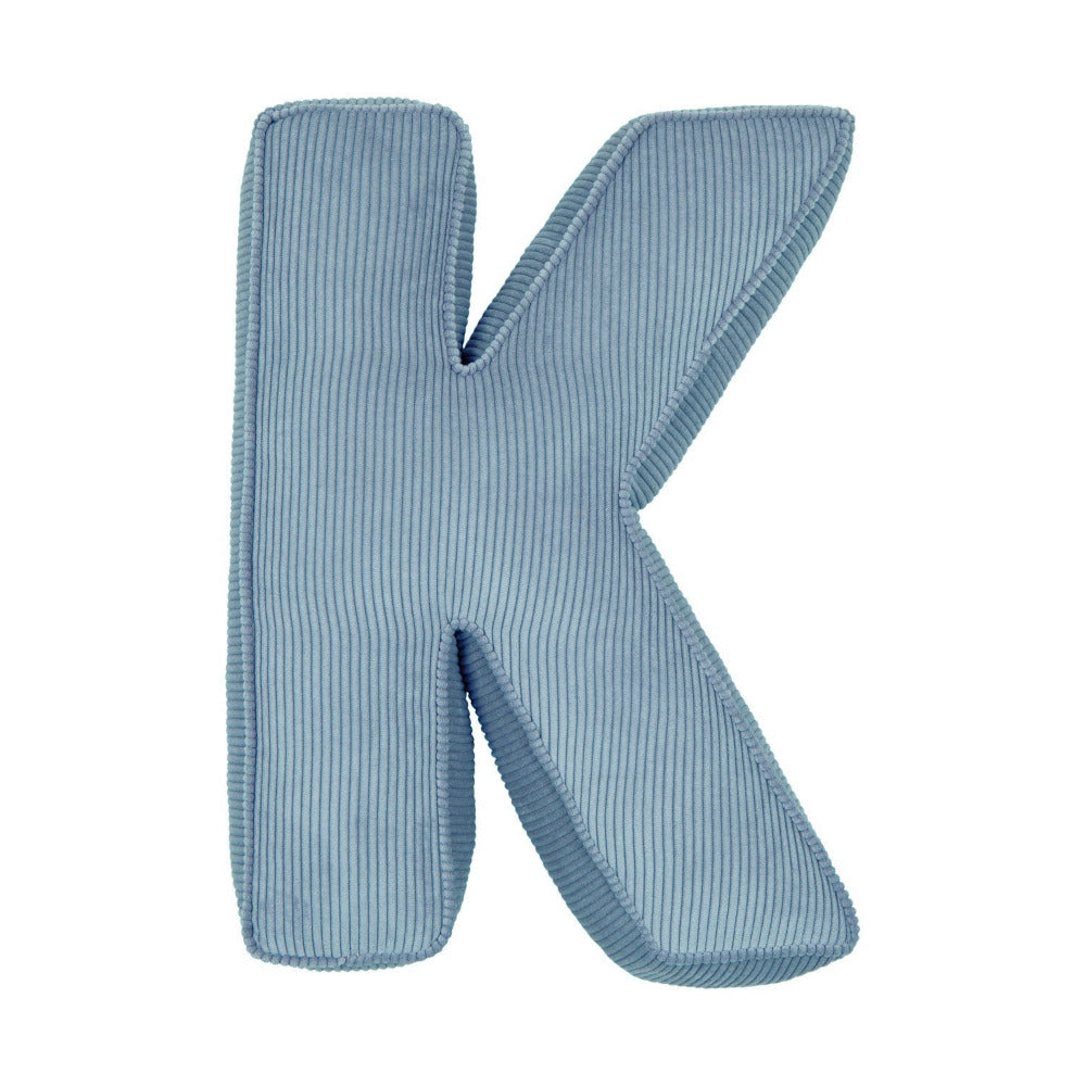 Corduroy Letter Cushion K by Bettys Home in blue 