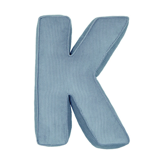 Corduroy Letter Cushion K by Bettys Home in blue 