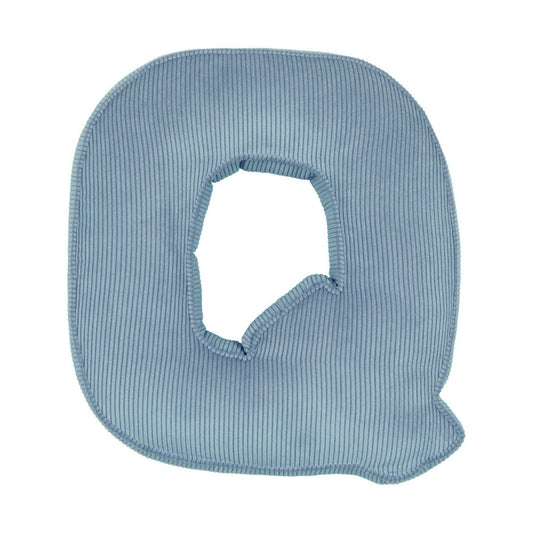 Corduroy Letter Cushion Q by Bettys Home in blue 
