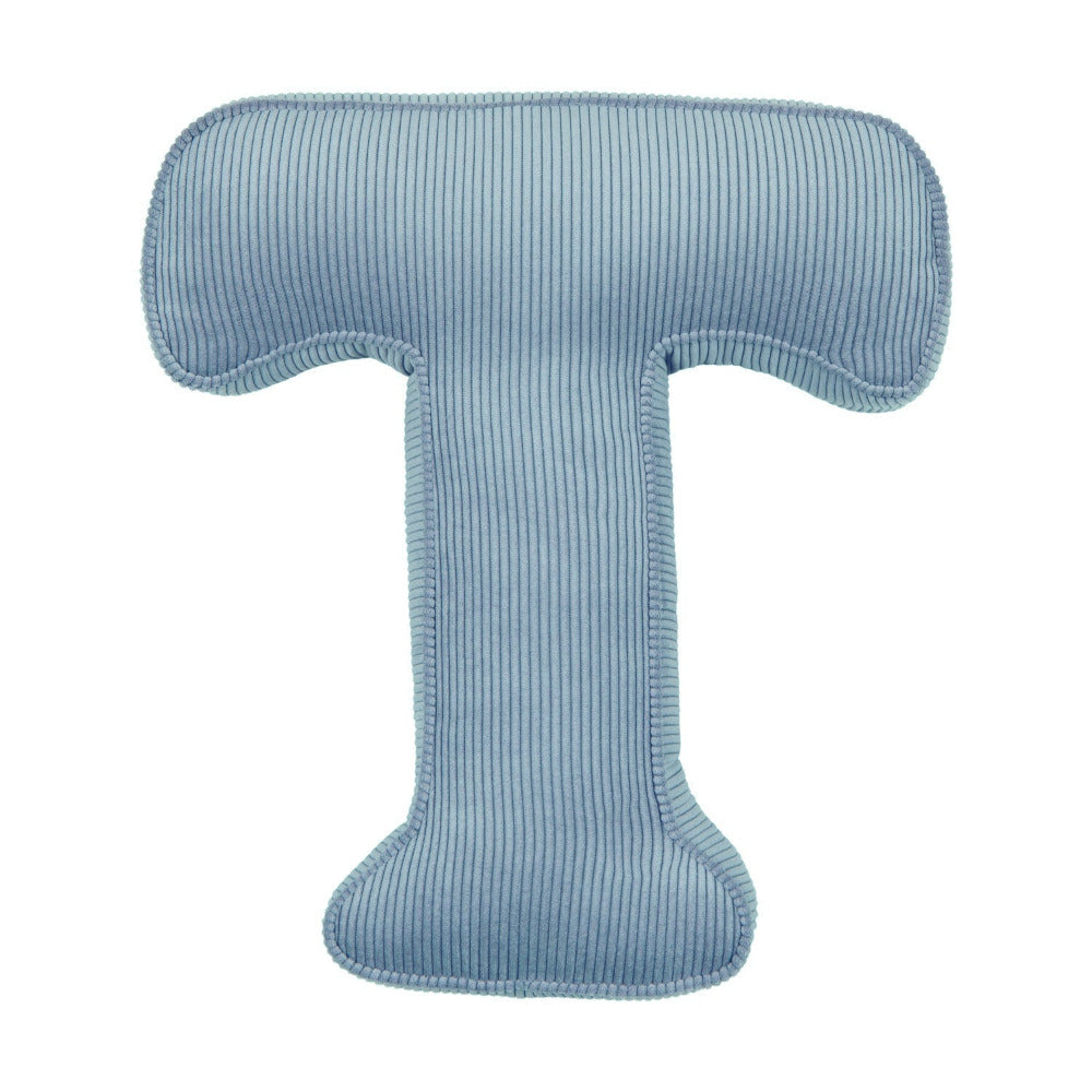 Corduroy Letter Cushion T by Bettys Home in blue 