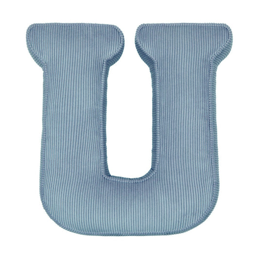 Corduroy Letter Cushion U by Bettys Home in blue 
