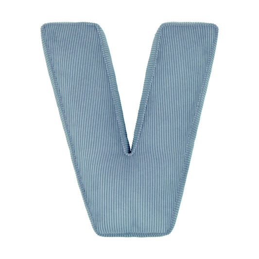 Corduroy Letter Cushion V by Bettys Home in blue 