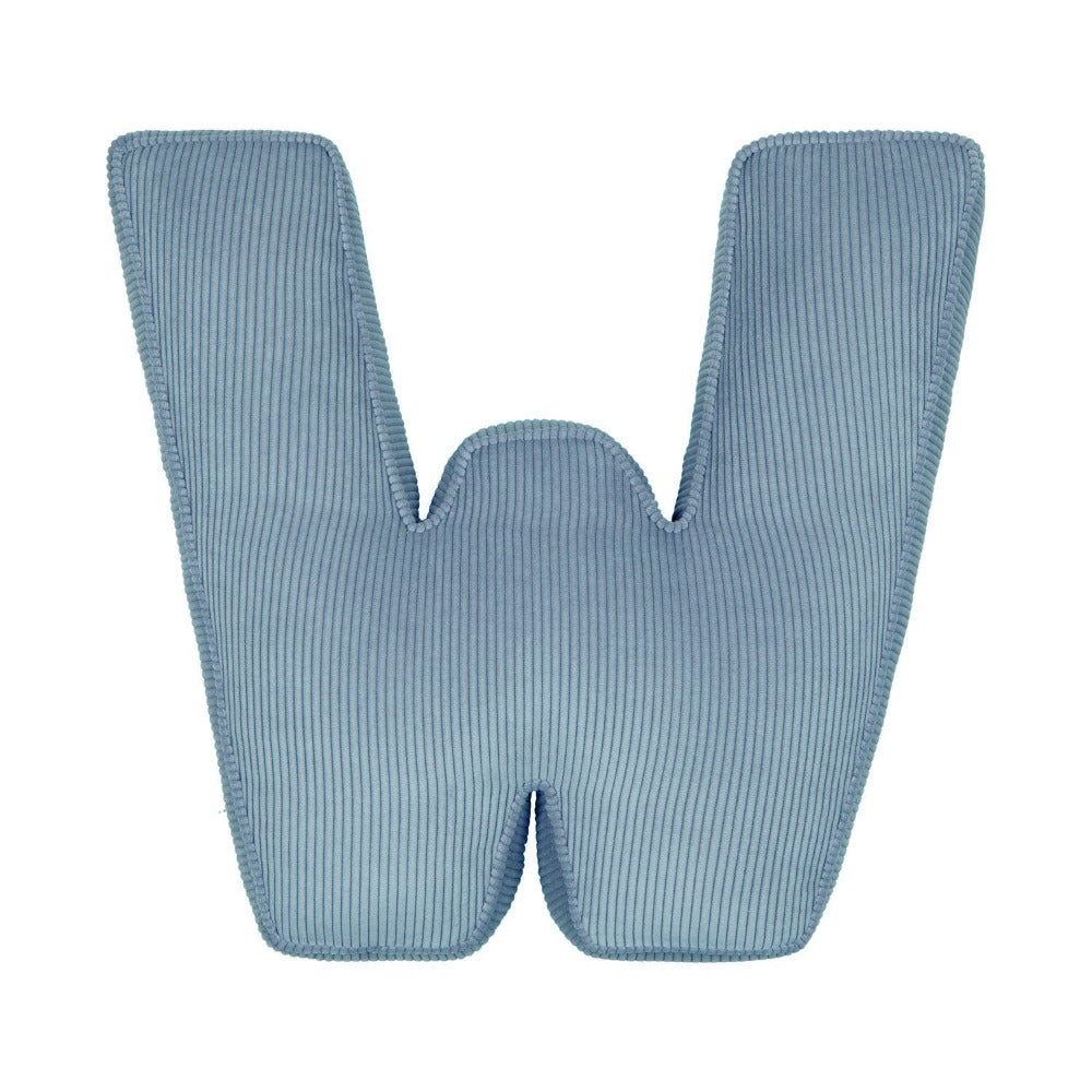 Corduroy Letter Cushion W by Bettys Home in blue 