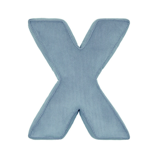 Corduroy Letter Cushion X by Bettys Home in blue 