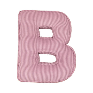 Corduroy Letter Cushion B by Bettys Home in pink 