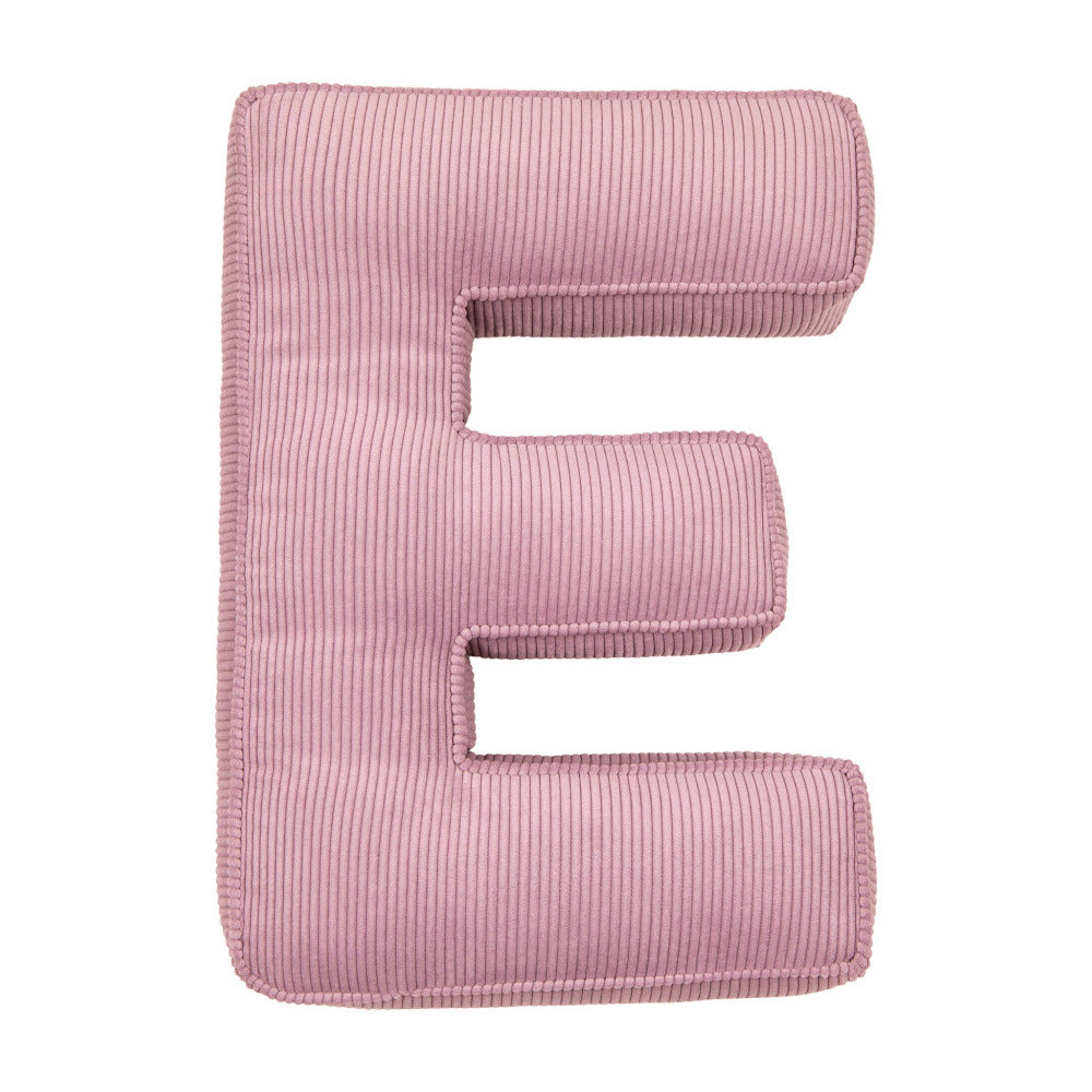 Corduroy Letter Cushion E by Bettys Home in pink 