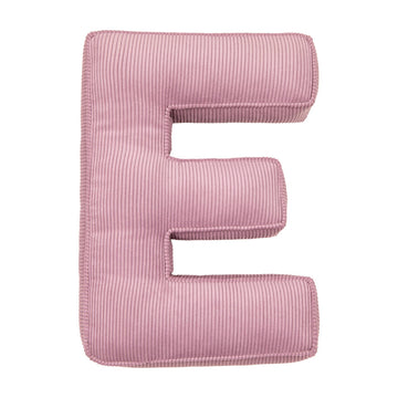 Corduroy Letter Cushion E by Bettys Home in pink 