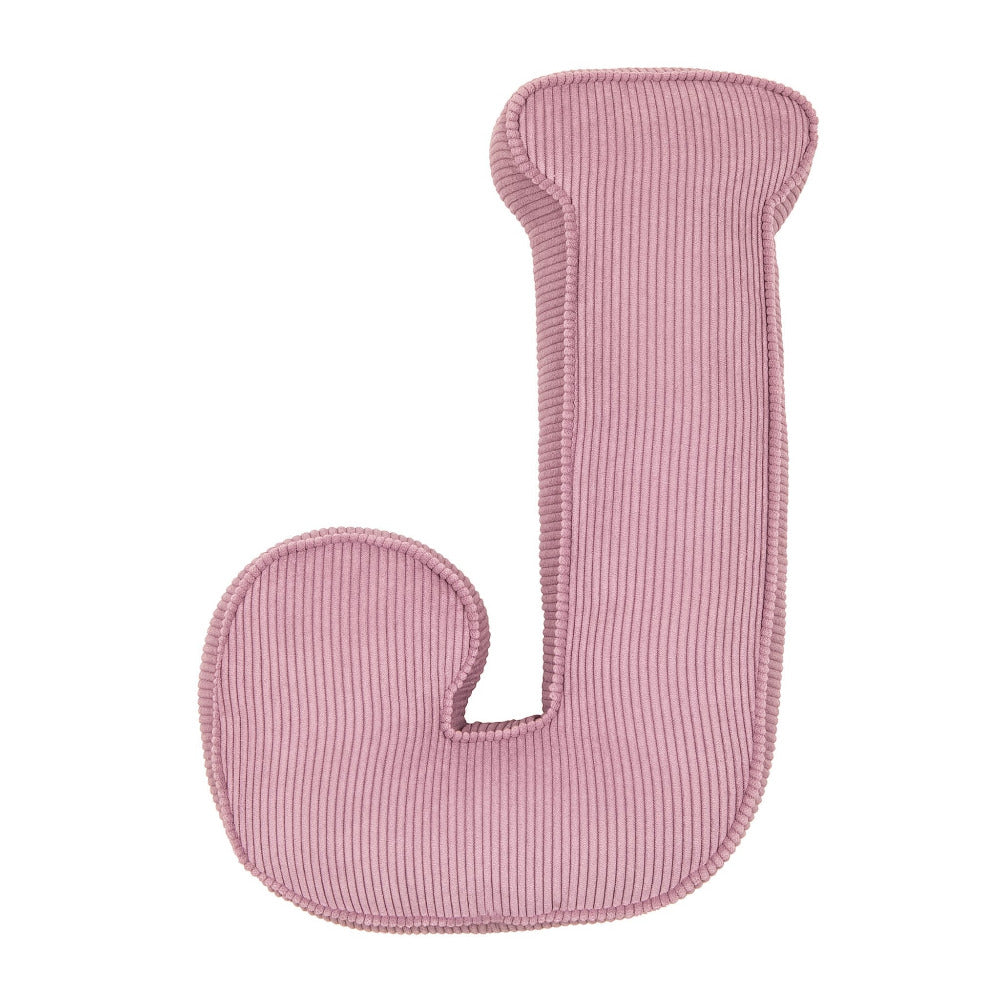 Corduroy Letter Cushion J by Bettys Home in pink 