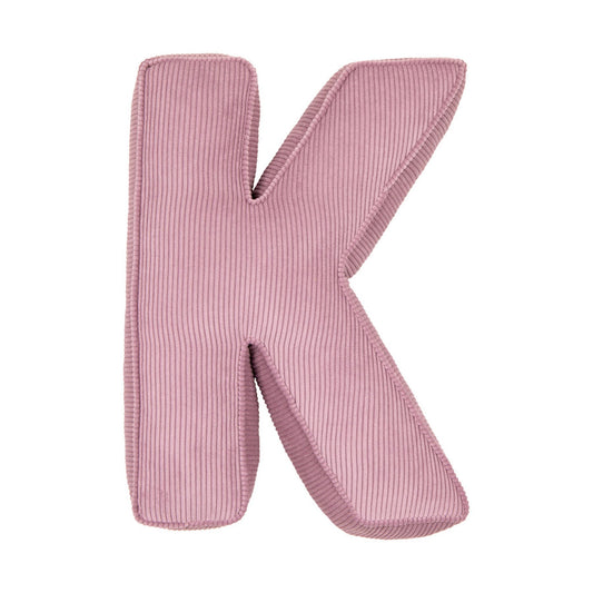 Corduroy Letter Cushion K by Bettys Home in pink 