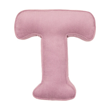 Corduroy Letter Cushion T by Bettys Home in pink 