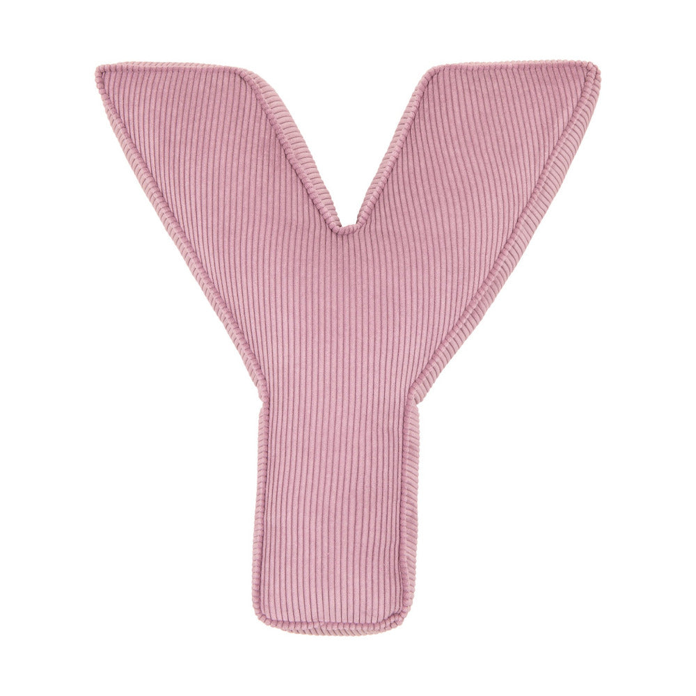 Corduroy Letter Cushion Y by Bettys Home in pink 