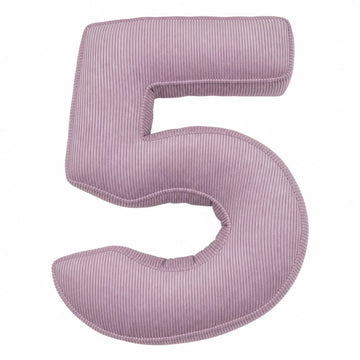 Corduroy Number Cushion 5 in lavender by Bettys home. Cushion in shape of number
