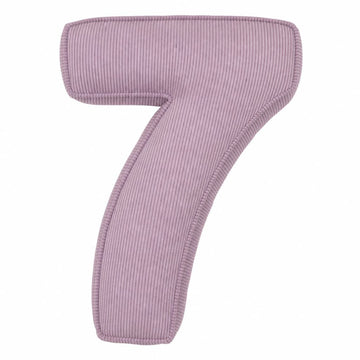 Corduroy Number Cushion 7 in lavender by Bettys home. Cushion in shape of number