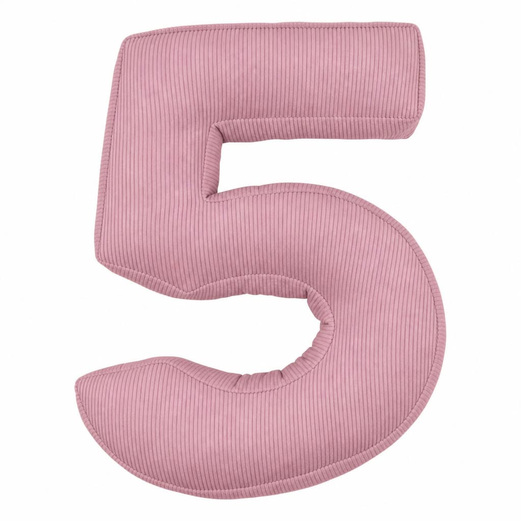 Corduroy Number Cushion 5 by Bettys home. Cushion in shape of number