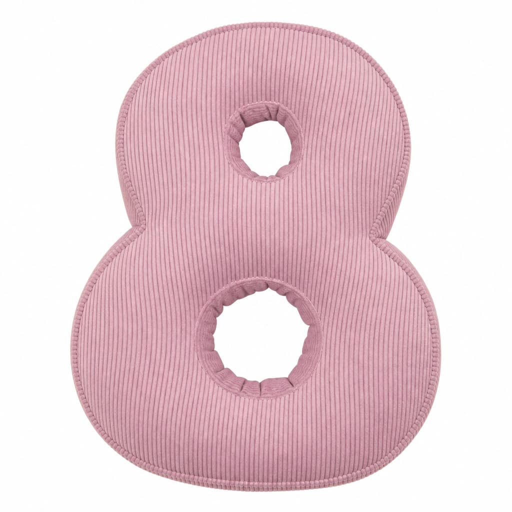 Corduroy Number Cushion 8 by Bettys home. Cushion in shape of number