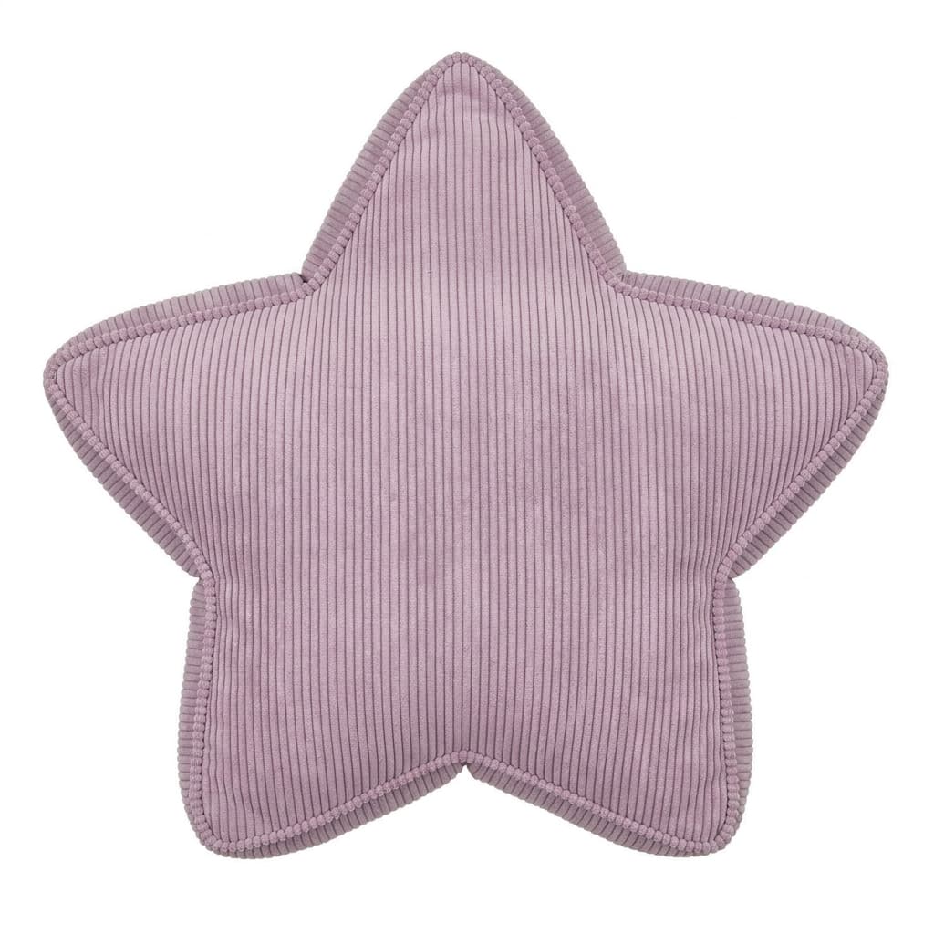 Lavender corduroy star shaped pillow product photo on white background by Bettys Home