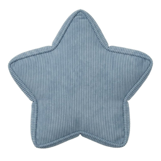 Blue corduroy star shaped pillow product photo on white background by Bettys Home