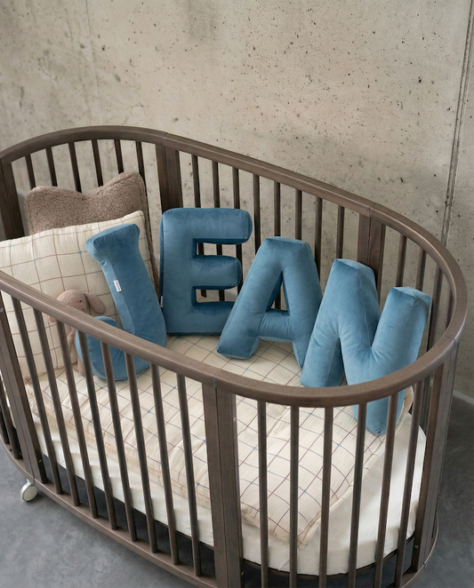 4er-Set Samt Buchstabenkissen